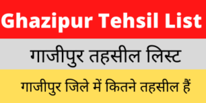 Ghazipur Tehsil List