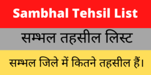 Sambhal Tehsil List
