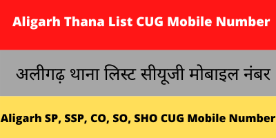 Aligarh Thana List CUG Mobile Number