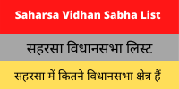 Saharsa Vidhan Sabha List