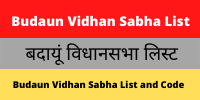Budaun Vidhan Sabha List
