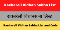 Raebareli Vidhan Sabha List
