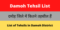 Damoh Tehsil List