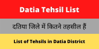 Datia Tehsil List