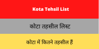 Kota Tehsil List