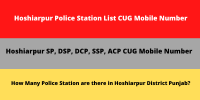 Hoshiarpur Police Station List CUG Mobile Number