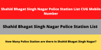 Shahid Bhagat Singh Nagar Police Station List CUG Mobile Number