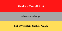 Fazilka Tehsil List
