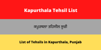 Kapurthala Tehsil List