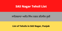 Sahibzada Ajit Singh Nagar Tehsil List