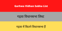 Garhwa Vidhan Sabha List